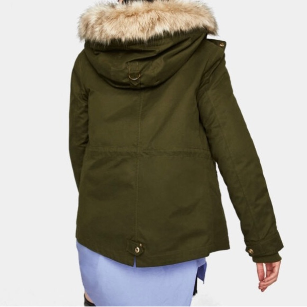 ZARA Khaki Fall/Winter Jacket - Picture 3 of 11
